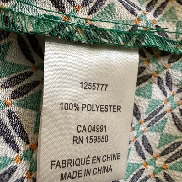 Maison d'Amelie Paris Multicolor V-Neck Tie Neck Sleeveless Blouse Size XS NWOT - Picture 8 of 9